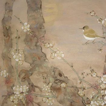 Pintura intitulada "flower" por Feng Ling, Obras de arte originais, Óleo