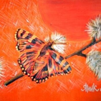 Painting titled "The butterfly" by Yanik Lasko, Original Artwork, Oil