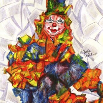 Painting titled "Clown" by Yanik Lasko, Original Artwork, Oil