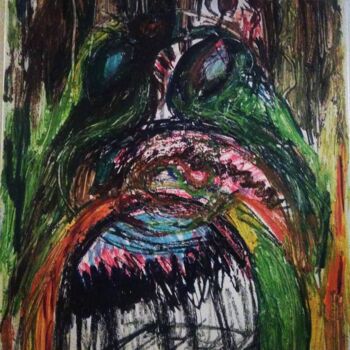 Pintura titulada "Monster around and…" por Yankuik Itzae, Obra de arte original, Oleo