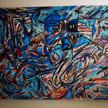 Painting titled "El trauma del nacim…" by Yankuik Itzae, Original Artwork, Oil