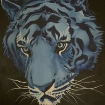 Painting titled "Tiger" by Yann Comtat, Original Artwork, Acrylic