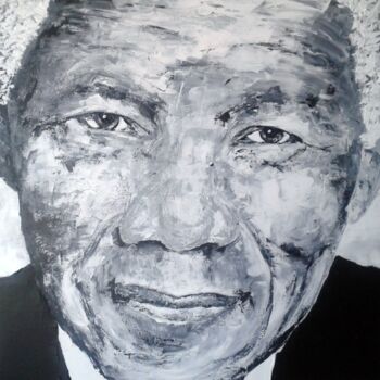 Peinture intitulée "Mandela" par Yann Fouillet, Œuvre d'art originale, Huile