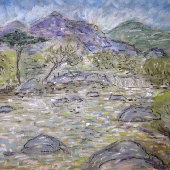 Peinture intitulée "Rivière Corse 2010…" par Bobdiyann, Œuvre d'art originale, Pastel