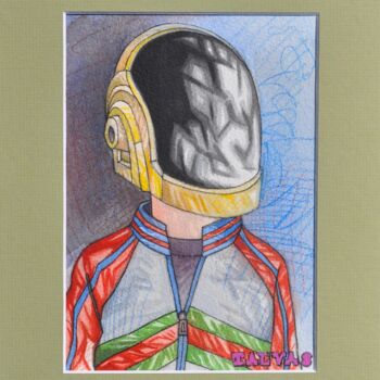 Drawing titled "Daft Punk 3" by Yann Michael Talvas, Original Artwork, Watercolor