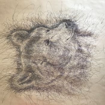Drawing titled "L’ours" by Yann Morenas, Original Artwork