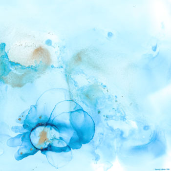 Painting titled "Blue Flower by Yann…" by Jana Fabianova, Original Artwork