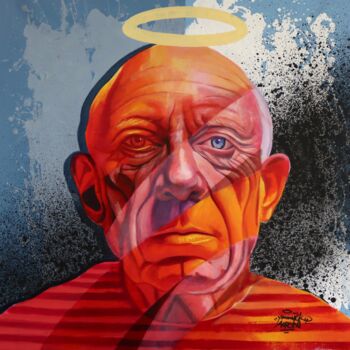 Pintura intitulada "Picasso" por Yannick Aaron, Obras de arte originais, Acrílico Montado em Armação em madeira