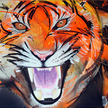"Tiger Jojo" başlıklı Tablo Yannick Leniger tarafından, Orijinal sanat, Akrilik