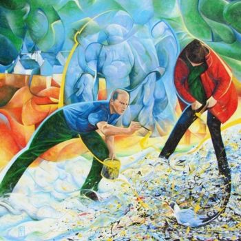Peinture intitulée "Action painting..." par Yannick Moure, Œuvre d'art originale