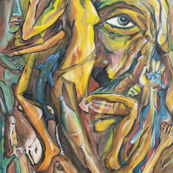 Pittura intitolato "l 'oeil perdu" da Yanosky, Opera d'arte originale, Acrilico