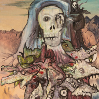「fiancé avec la mort」というタイトルの絵画 Yanoskyによって, オリジナルのアートワーク, オイル