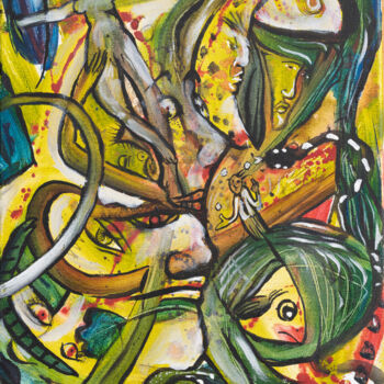 Peinture intitulée "prophétie végétale" par Yanosky, Œuvre d'art originale, Huile