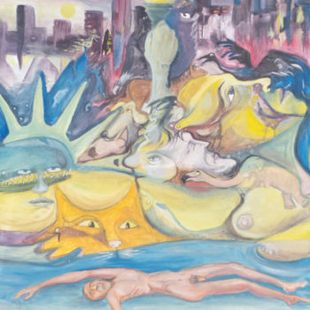 Malerei mit dem Titel "le reve du naufragé" von Yanosky, Original-Kunstwerk, Öl