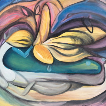 Peinture intitulée "whales valse" par Yanosky, Œuvre d'art originale, Huile