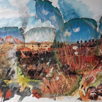 Collages intitolato "les dunes sont des…" da Yanosky, Opera d'arte originale, Collages