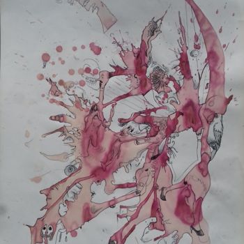 Dessin intitulée "crime organisé" par Yanosky, Œuvre d'art originale, Encre