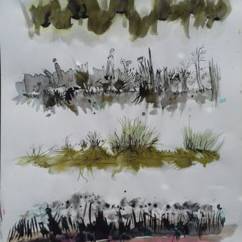 Zeichnungen mit dem Titel "végetaions" von Yanosky, Original-Kunstwerk, Tinte