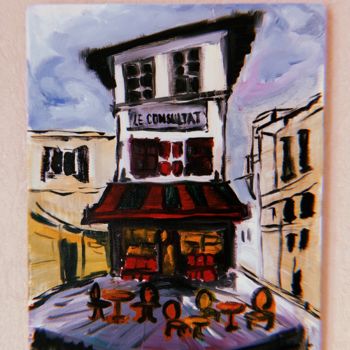 Malerei mit dem Titel "Cafe de Paris" von Yana N, Original-Kunstwerk, Öl