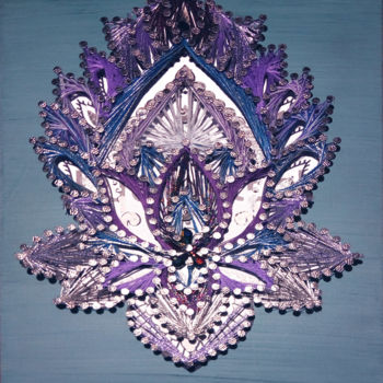 Art textile intitulée "Prière" par Muriel Courtioux, Œuvre d'art originale, Fil