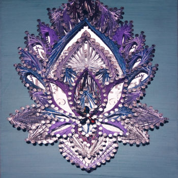 Textile Art titled "Prière" by Muriel Courtioux, Original Artwork, Thread