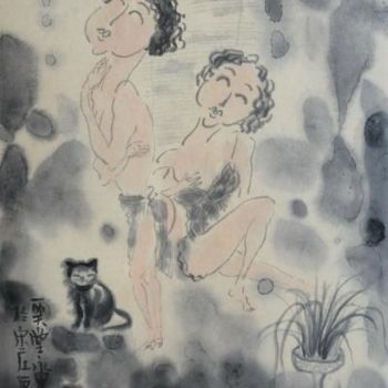 Pittura intitolato "《鸟语花香NO.1》" da Yongjun Yan, Opera d'arte originale
