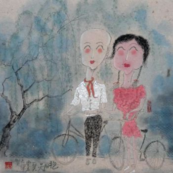 Pittura intitolato "《想入非非之恋爱季节" da Yongjun Yan, Opera d'arte originale