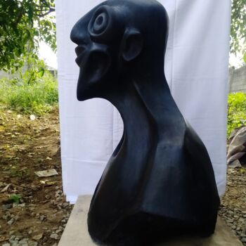 Sculptuur getiteld "L'africain" door Yao Nda Olivier Meh, Origineel Kunstwerk, Cement