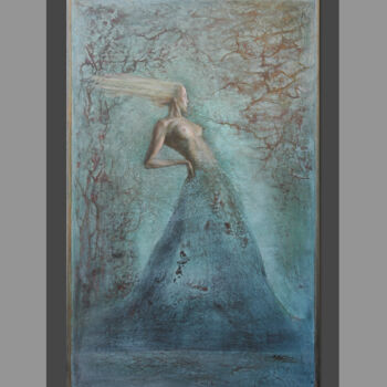 Картина под названием "femme-et-nature01.j…" - Yaodong Zheng, Подлинное произведение искусства, Масло