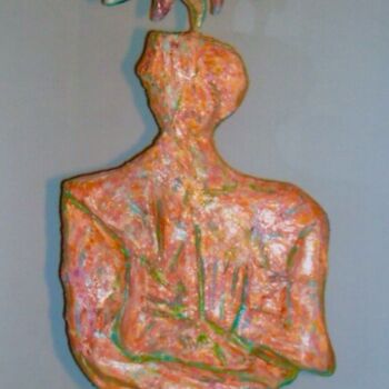 Скульптура под названием "La terre L'homme et…" - Yapa Bandara, Подлинное произведение искусства, Смола Установлен на Металл