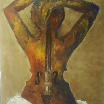 Painting titled "Iam a violin" by Yara, Original Artwork, Oil