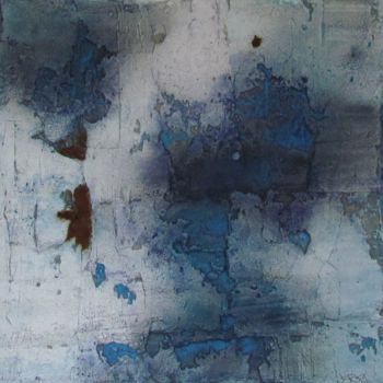 Peinture intitulée "Nuances bleues" par Yarka Gumy, Œuvre d'art originale, Encre