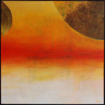 Pittura intitolato "deux-planètes- yark…" da Yarka Gumy, Opera d'arte originale, Olio