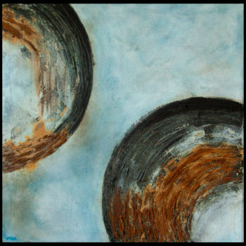 Peinture intitulée "deux-cercles-hd-70x…" par Yarka Gumy, Œuvre d'art originale, Acrylique