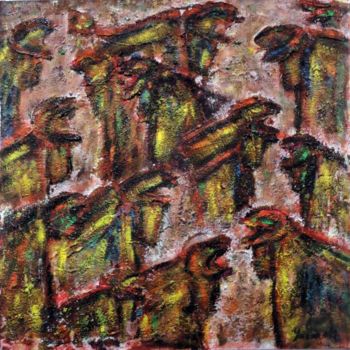 Malerei mit dem Titel ""De Paso"" von Margarita Yarmats, Original-Kunstwerk, Öl
