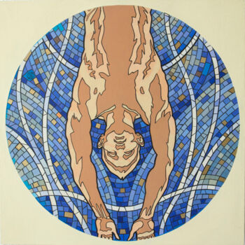 绘画 标题为“JUMP” 由Yaroslav Kurbanov, 原创艺术品, 丙烯 安装在木板上