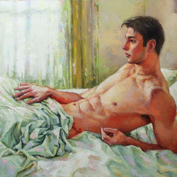 Painting titled "LUMIÈRE DU MATIN -…" by Yaroslav Sobol, Original Artwork, Oil Mounted on Wood Stretcher frame