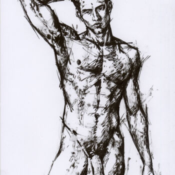 Nude Male Model - Drawing