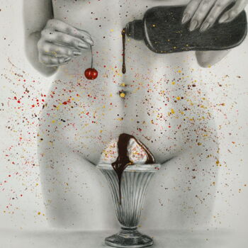 Peinture intitulée "Sweetness" par Yaroslav Teslenko, Œuvre d'art originale, Fusain