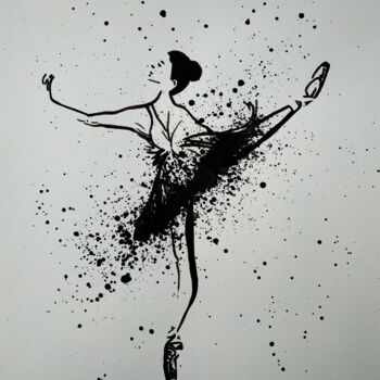 Malerei mit dem Titel "Ballerina №032" von Yaroslav Teslenko, Original-Kunstwerk, Acryl