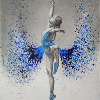"Ballerina 049" başlıklı Tablo Yaroslav Teslenko tarafından, Orijinal sanat, Petrol Ahşap Sedye çerçevesi üzerine monte edil…