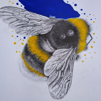 Schilderij getiteld "Bee" door Yaroslav Teslenko, Origineel Kunstwerk, Olie