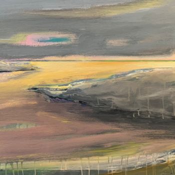 Malarstwo zatytułowany „Ocean sunset” autorstwa Yaroslav Yasenev, Oryginalna praca, Akryl Zamontowany na Drewniana rama noszy