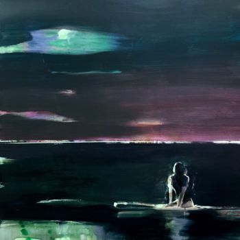 Peinture intitulée "Moonlight surfing" par Yaroslav Yasenev, Œuvre d'art originale, Acrylique