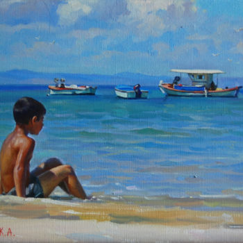 Painting titled "Dreams of the Sea" by Ksenia Yarovaya, Original Artwork, Oil