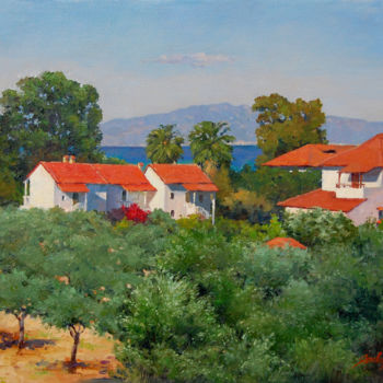 Malerei mit dem Titel "Polychrono olive gr…" von Ksenia Yarovaya, Original-Kunstwerk, Öl