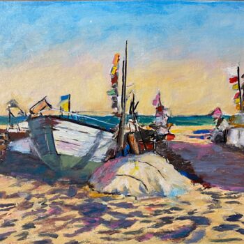 Painting titled "Barcas," by Yarranz, Original Artwork, Acrylic