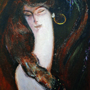 Painting titled "Redhead phantasmago…" by Yaseneva Svetlana, Original Artwork, Oil