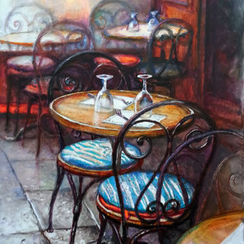 Peinture intitulée "Morning cafe" par Yaseneva Svetlana, Œuvre d'art originale, Huile Monté sur Châssis en bois