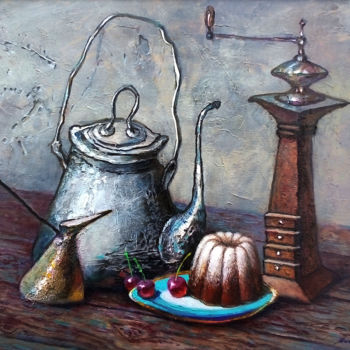 Malerei mit dem Titel "Still life with a t…" von Yaseneva Svetlana, Original-Kunstwerk, Öl